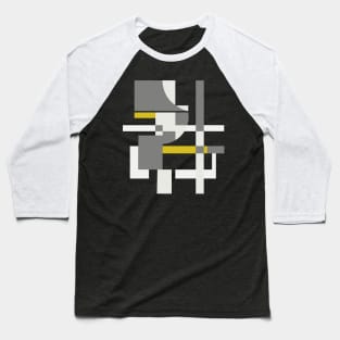 Grey and Yellow Geometric Abstraction Baseball T-Shirt